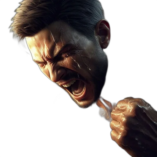 face, creature, concept art, 3d render transparent PNG cut-out