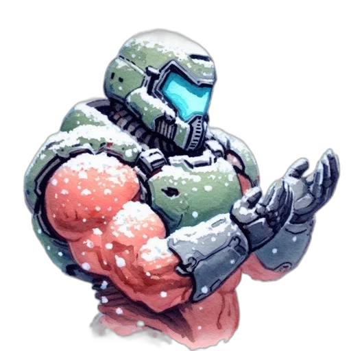 robot, jacket, weapon, pixel art transparent PNG cut-out