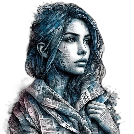 jacket, face, fantasy art, comic book art transparent PNG cut-out