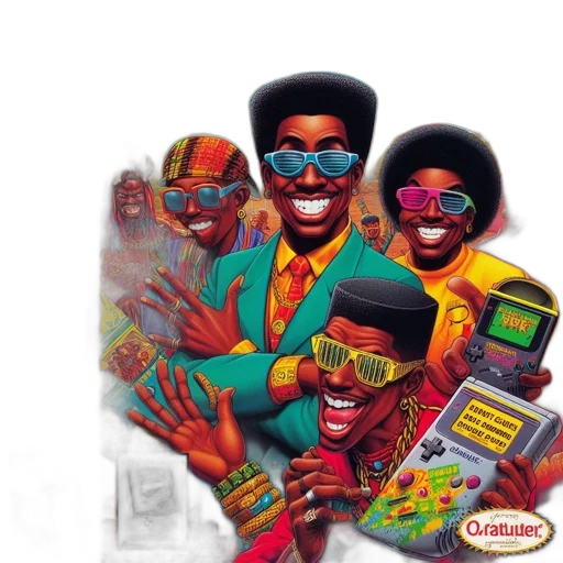image, four, individuals, 1990s transparent PNG cut-out