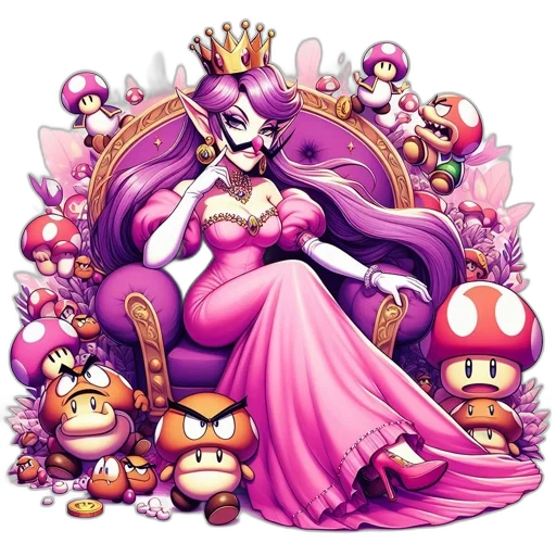 crown, dress, concept art, pixel art transparent PNG cut-out