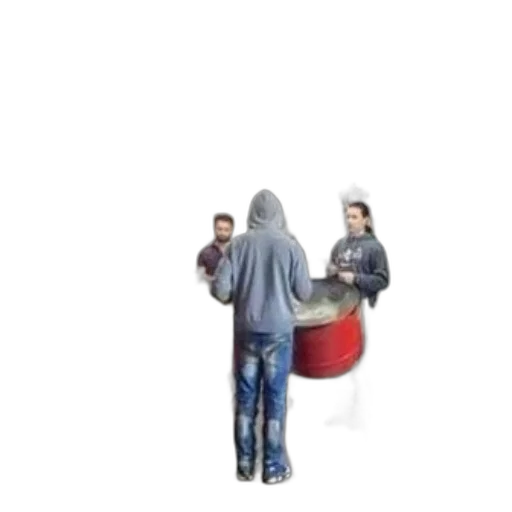 jacket, umbrella, hat, staff transparent PNG cut-out