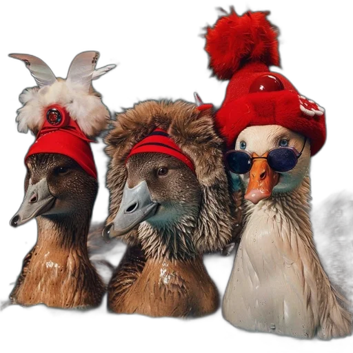 hat, animal, three, ducks transparent PNG cut-out
