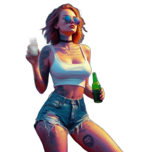 bottle, jacket, dress, concept art transparent PNG cut-out
