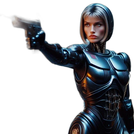 robot, concept art, comic book art, 3d render transparent PNG cut-out