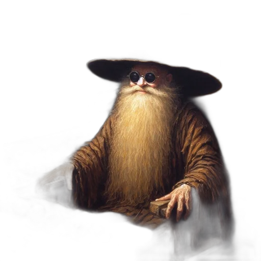 hat, creature, animal, staff transparent PNG cut-out