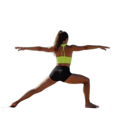woman, doing, stretches, beach transparent PNG cut-out