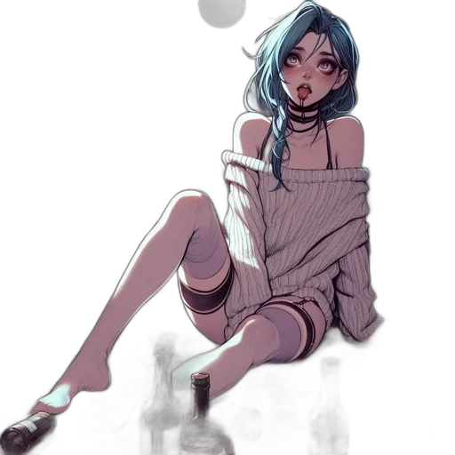 dress, creature, staff, jacket transparent PNG cut-out