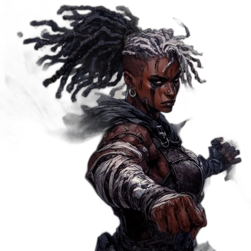 hair, staff, dragon, weapon transparent PNG cut-out