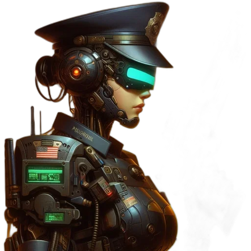 robot, weapon, cyberpunk, concept art transparent PNG cut-out
