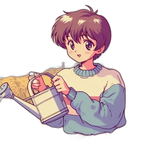 pixel art, anime, vaporwave, watercolor transparent PNG cut-out