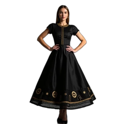 dress, dark, woman, wearing transparent PNG cut-out