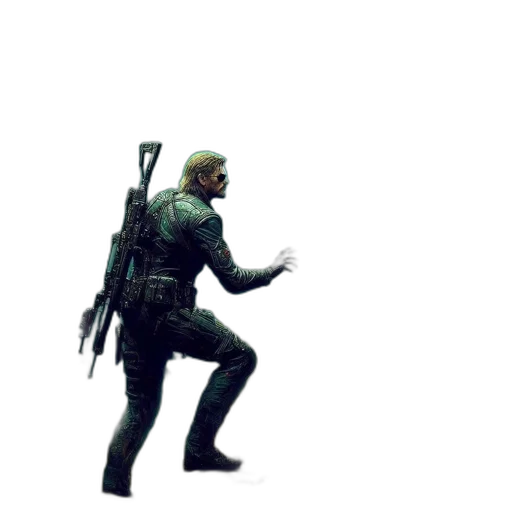 weapon, jacket, staff, creature transparent PNG cut-out
