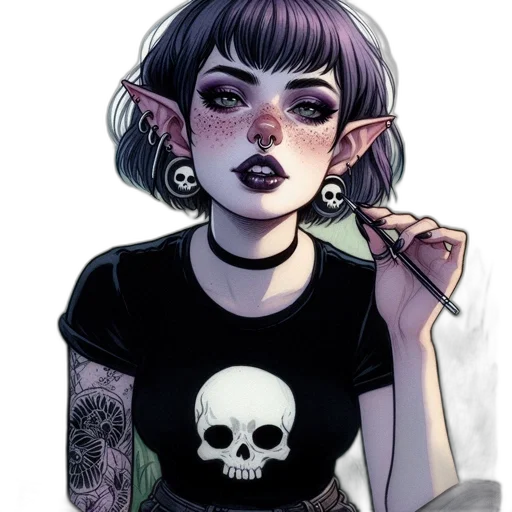 staff, face, fantasy art, comic book art transparent PNG cut-out