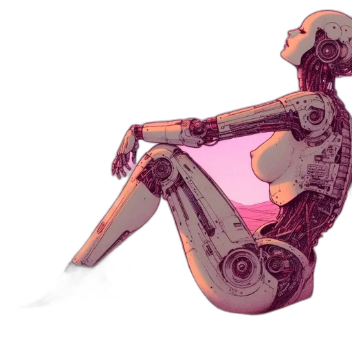 robot, cyberpunk, concept art, 3d render transparent PNG cut-out