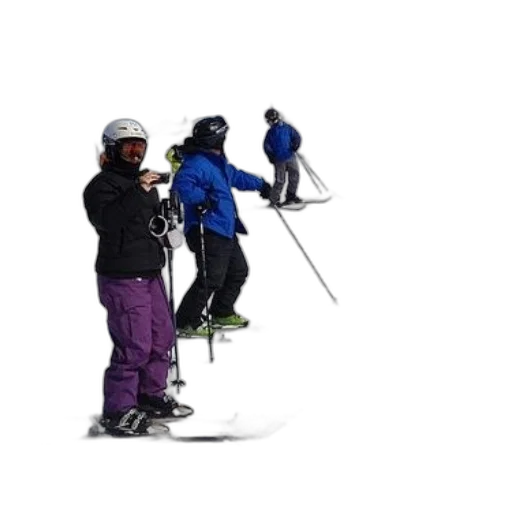 staff, snow, group, skiers transparent PNG cut-out