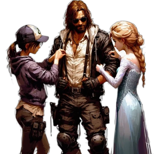 concept art, fantasy art, comic book art, cyberpunk transparent PNG cut-out
