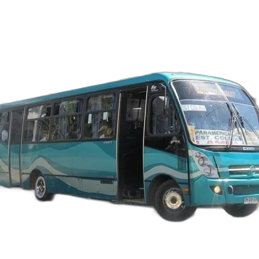 3d render, photorealistic, blue, bus transparent PNG cut-out