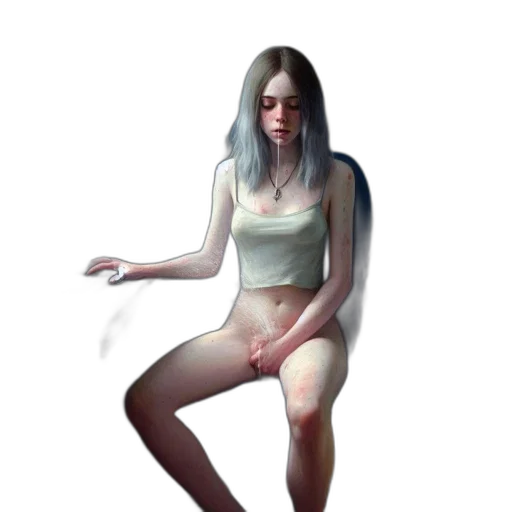 dress, creature, face, staff transparent PNG cut-out