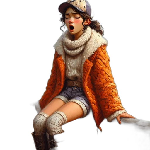 jacket, face, hat, concept art transparent PNG cut-out