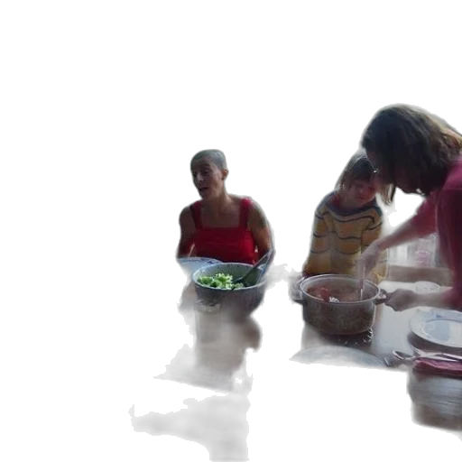 food, 3d render, group, people transparent PNG cut-out