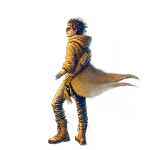 jacket, sword, staff, dragon transparent PNG cut-out