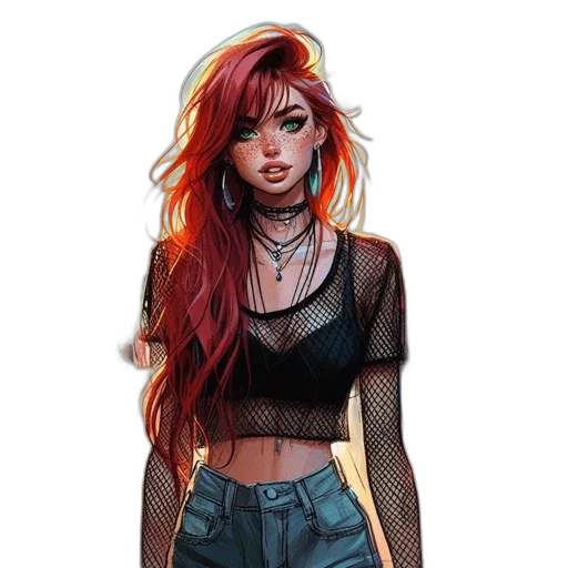 dress, jacket, hair, fantasy art transparent PNG cut-out