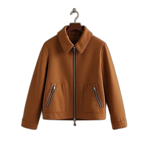 jacket, earth tones, zip, camel transparent PNG cut-out