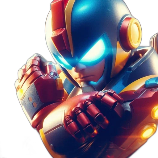 robot, comic book art, concept art, 3d render transparent PNG cut-out