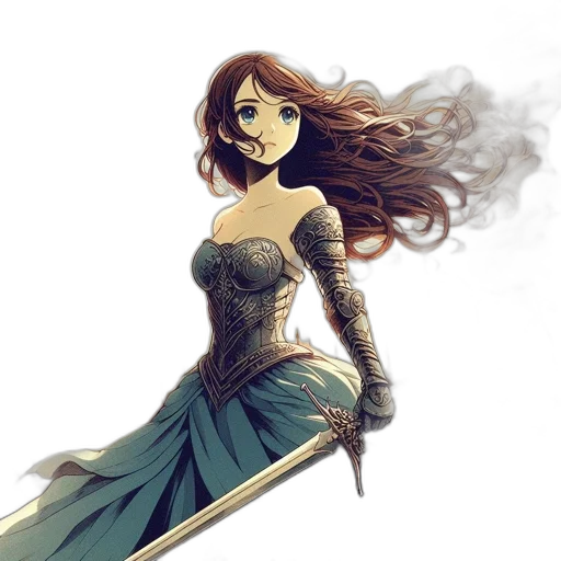 dress, fantasy art, comic book art, concept art transparent PNG cut-out