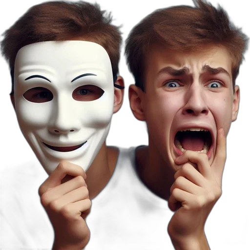 mask, face, 3d render, concept art transparent PNG cut-out