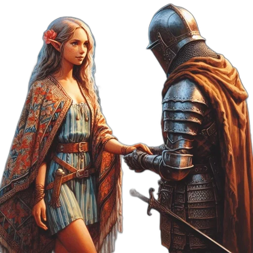 sword, dress, weapon, fantasy art transparent PNG cut-out