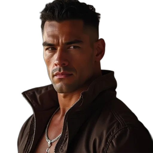 jacket, face, staff, hair transparent PNG cut-out