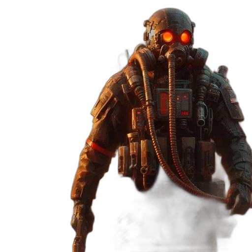 robot, weapon, jacket, concept art transparent PNG cut-out
