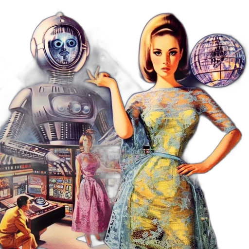 robot, dress, concept art, comic book art transparent PNG cut-out