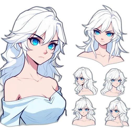 face, anime, concept art, fantasy art transparent PNG cut-out