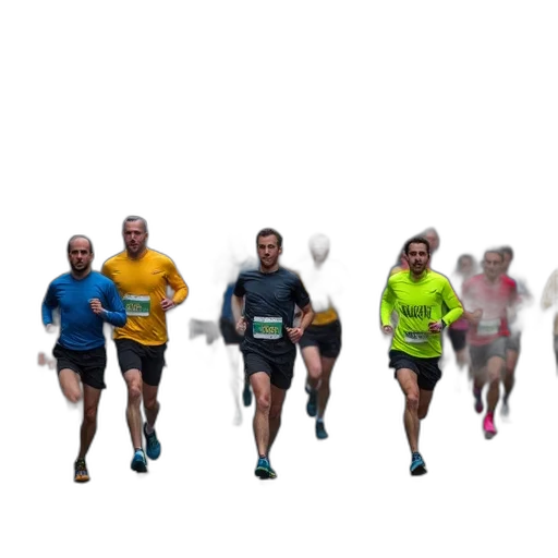3d render, neon, group, runners transparent PNG cut-out