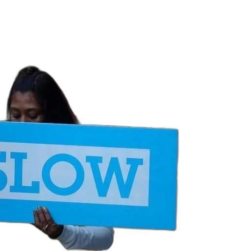 neon lights, woman, holds, blue transparent PNG cut-out