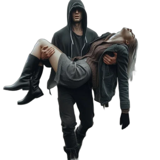 jacket, mask, concept art, cyberpunk transparent PNG cut-out