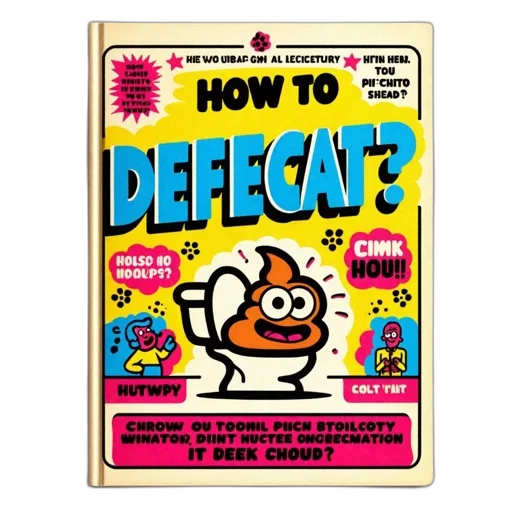 quirky, how, defecat, book transparent PNG cut-out