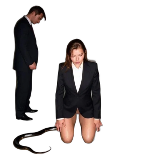 jacket, staff, hair, shoes transparent PNG cut-out
