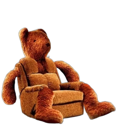 furniture, 3d render, large, teddy transparent PNG cut-out