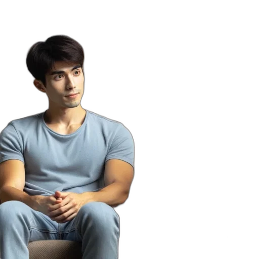 furniture, face, hair, photorealistic transparent PNG cut-out
