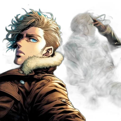 jacket, mask, hair, comic book art transparent PNG cut-out