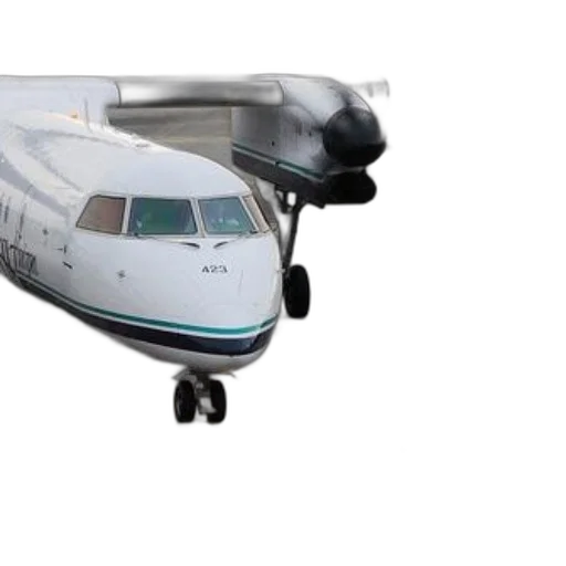3d render, white, airplane, green transparent PNG cut-out