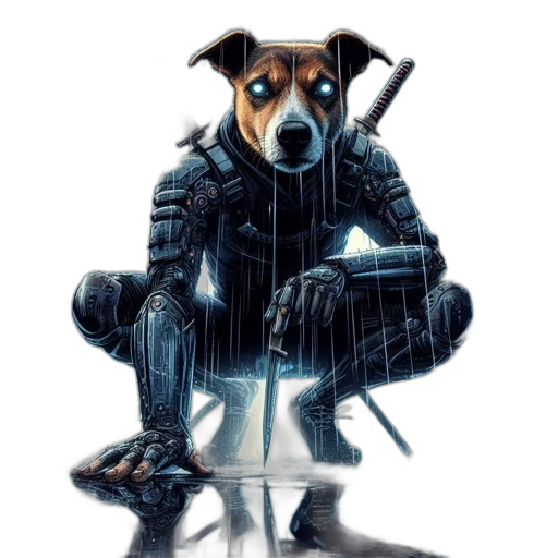animal, jacket, robot, weapon transparent PNG cut-out