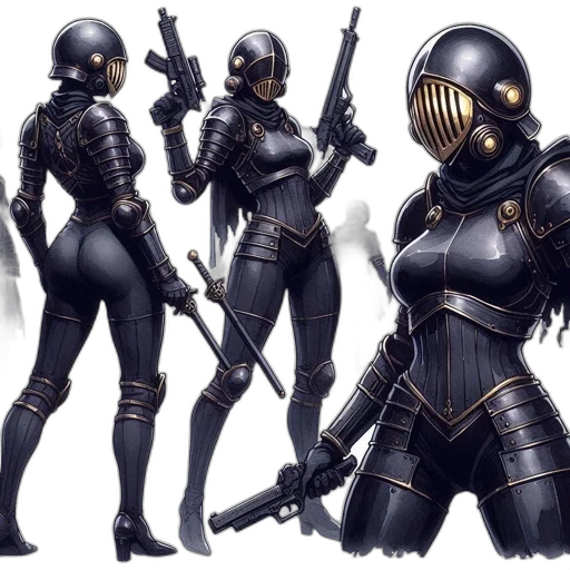 concept art, cyberpunk, comic book art, fantasy art transparent PNG cut-out