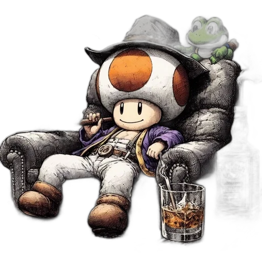 hat, furniture, robot, pixel art transparent PNG cut-out