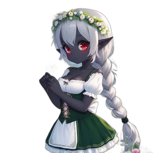 staff, dress, flower, robot transparent PNG cut-out