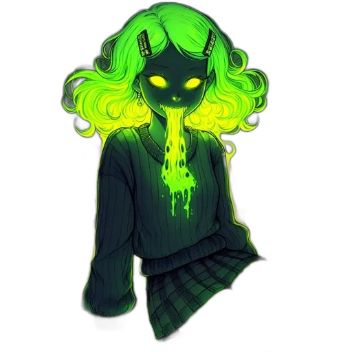 creature, hair, mask, jacket transparent PNG cut-out